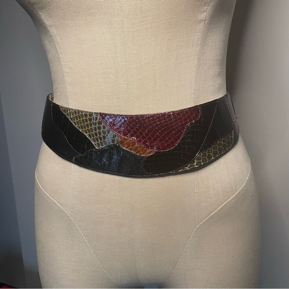 Vintage Patchwork Leather Belt - image 2